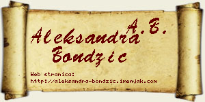 Aleksandra Bondžić vizit kartica